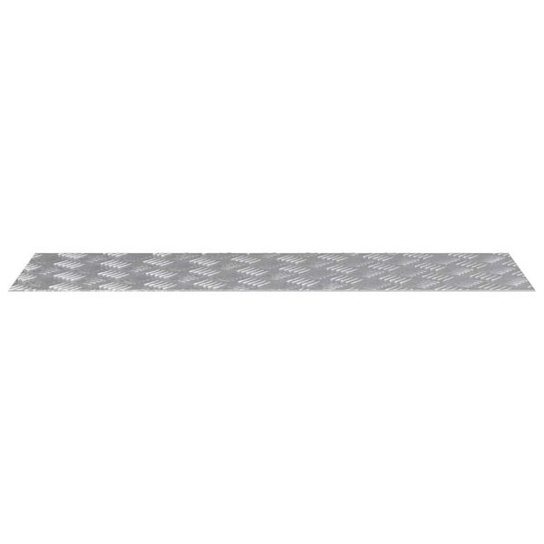 vidaXL Trap Tread Rechthoekig 2 pcs Zilver 100 x 30 cm Aluminium