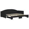 vidaXL Slaapbank met onderschuifbed 90x190 cm stof zwart