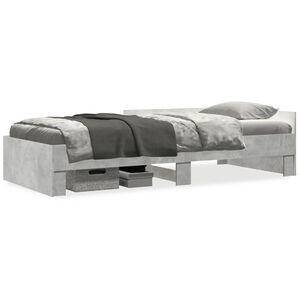 vidaXL Bedframe bewerkt hout betongrijs 100x200 cm