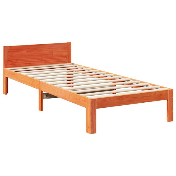 vidaXL Bedframe zonder matras massief grenenhout wasbruin 90x200 cm
