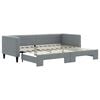 vidaXL Slaapbank met onderschuifbed 80x200 cm stof lichtgrijs