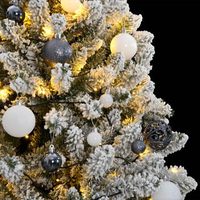 vidaXL Kunstkerstboom met scharnieren 300 LED's en kerstballen 180 cm