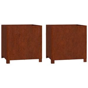 vidaXL Plantenbakken met poten 2 st roestig 50x50x50 cm cortenstaal