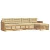 vidaXL Buiten bankenset 5 st Wit en Beige