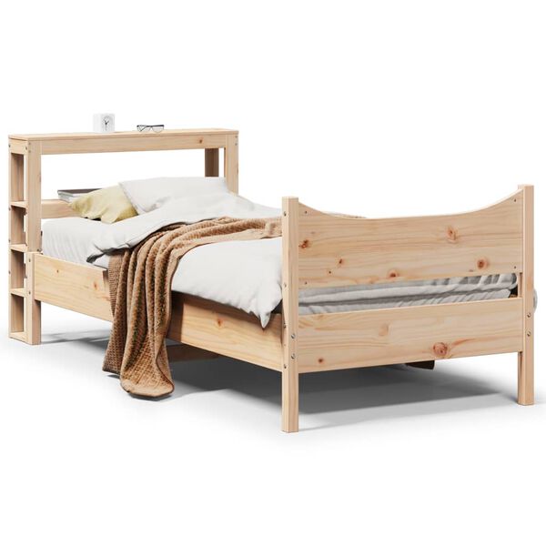 vidaXL Bedframe met hoofdbord massief grenenhout 90x190 cm