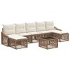 vidaXL Tuinbankenset Verstelbaar 8 pcs Beige poly rattan