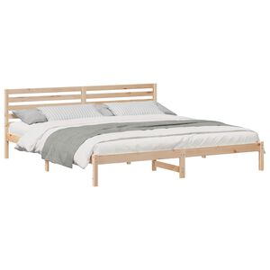 vidaXL Bedframe met hoofdeinde Bruin 180 x 220 cm Massief grenenhout