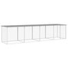 vidaXL Kippenhok met dak 403x98x90 cm gegalvaniseerd staal lichtgrijs