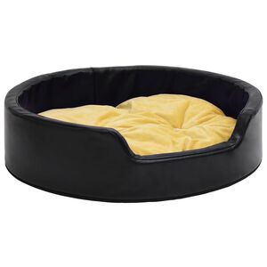 vidaXL Hondenmand 99x89x21 cm pluche en kunstleer zwart en geel