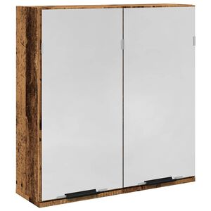 vidaXL Badkamerspiegelkast 64x20x66,5 cm bewerkt hout oud houtkleurig