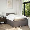 vidaXL Boxspring met matras stof taupe 120x190 cm