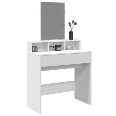 vidaXL Kaptafel met spiegel 80x41x144,5 cm wit