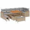 vidaXL Tuin Sofa Set 9 st 6-Aantal zitplaatsen Beige Poly riet
