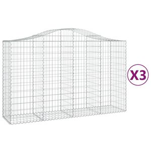 vidaXL Schanskorven 3 st gewelfd 200x50x120/140 cm ijzer