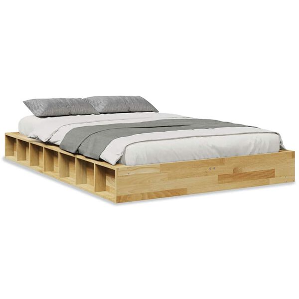 vidaXL Bedframe zonder matras 120x200 cm massief hout eiken