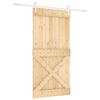 vidaXL Schuifdeur 100 x 210 cm Massief Grenenhout (Niet-Behandeld)