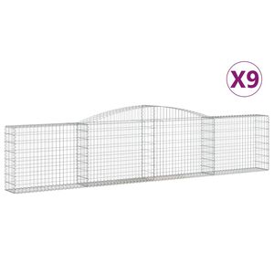 vidaXL Schanskorven 9 st gewelfd 400x30x80/100 cm ijzer