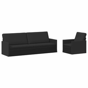 vidaXL Bankstel 2 pcs Zwart Stof