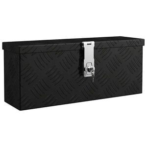 vidaXL Opbergbox 50x15x20,5 cm aluminium zwart