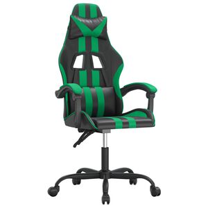 vidaXL Gamestoel kunstleer zwart en groen