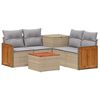 vidaXL Bankstel 6 st Beige en Licht Grijs Poly Rattan en Staal
