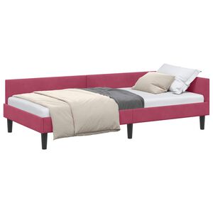 vidaXL Hoekbedframe Wijnrood 90 x 190 cm Fluweel