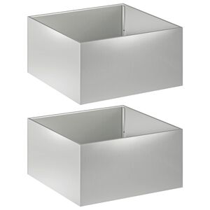 vidaXL Plantenbak 2 st zilver 60 x 60 x 40 cm Gegalvaniseerd staal