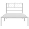 vidaXL Bedframe met hoofdbord zonder matras metaal wit 75x190 cm