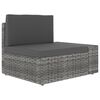 vidaXL 7-delige Loungeset poly rattan grijs