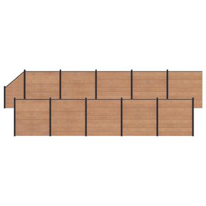 vidaXL Hekpaneel 11 pcs WPC en Aluminium Bruin