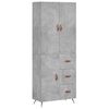 vidaXL Hoge kast 69,5x34x180 cm bewerkt hout betongrijs