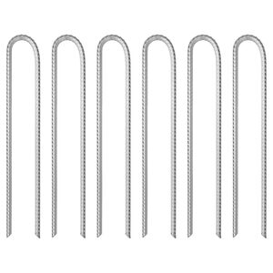 vidaXL Tentharingen 6 st U-vormig &Oslash;10 mm 37 cm gegalvaniseerd staal