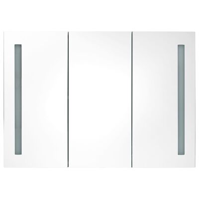 vidaXL Badkamerkast met spiegel en LED 89x14x62 cm glanzend wit