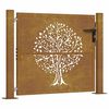 vidaXL Poort 100x75 cm boomontwerp cortenstaal