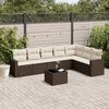 vidaXL 8-delige Loungeset met kussens poly rattan bruin