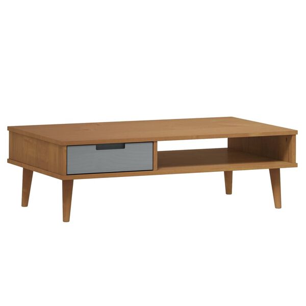 vidaXL Salontafel MOLDE 100x55x31 cm massief grenenhout bruin