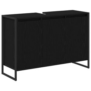 vidaXL Badkamer Kast Zwart Eiken 90 x 30 x 60 cm Bewerkt hout