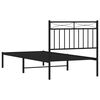 vidaXL Bedframe met hoofdbord metaal zwart 90x190 cm
