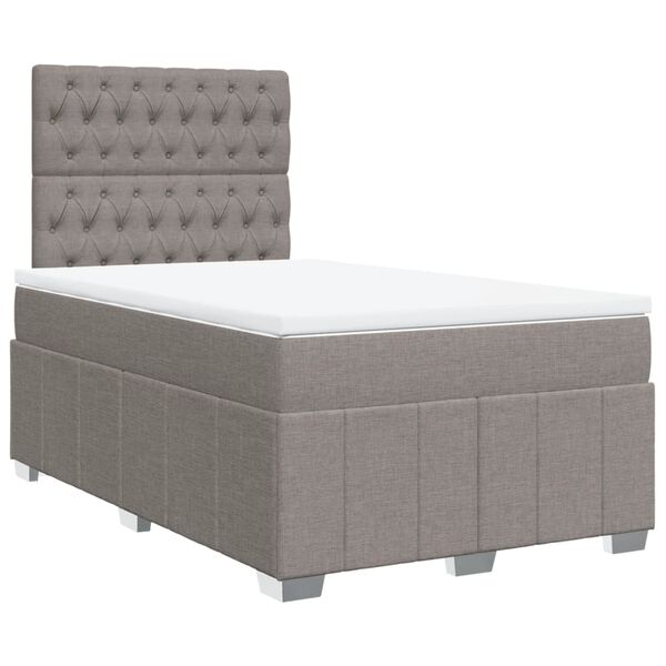 vidaXL Boxspring met matras stof taupe 120x200 cm