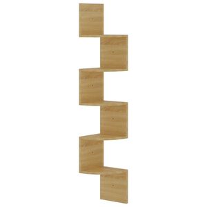 vidaXL Hoekwandschap 19x19x123 cm bewerkt hout sonoma eikenkleurig