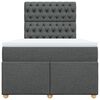 vidaXL Boxspring met matras stof donkergrijs 120x200 cm