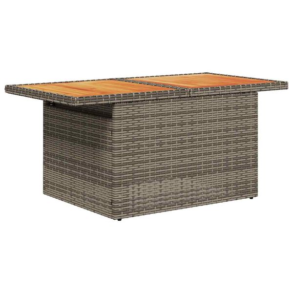 vidaXL 11-delige Loungeset met kussens poly rattan grijs