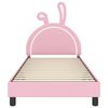 vidaXL Bedframe voor kinderen met hoofdbord Roze 80 x 200 cm PU