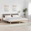 vidaXL Bedframe met hoofdeinde Taupe 200 x 200 cm Massief grenenhout