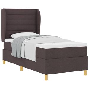 vidaXL Boxspringbed met matras Donkerbruin 200 x 90 cm Stof