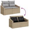 vidaXL Tuin Sofa Set met kussen met opslag 6 pcs Beige en Licht Grijs