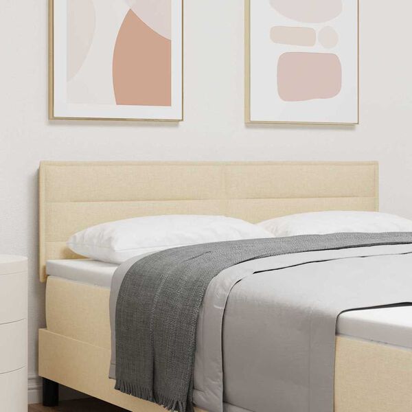 vidaXL LED Hoofdbord met LED-striplichten Cr&egrave;me 160 cm Polyester