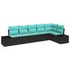 vidaXL Tuin Sofa Set 6 st Zwart poly rattan
