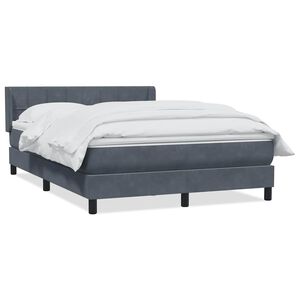 vidaXL Boxspring met matras fluweel donkergrijs 140x220 cm