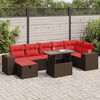 vidaXL 8-delige Loungeset met kussens poly rattan acacia zwart